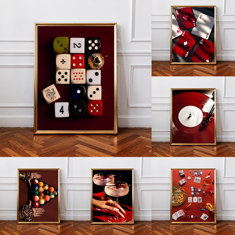 Luxury Lifestyle Furniture - Poster Retrò con Dadi da Poker
