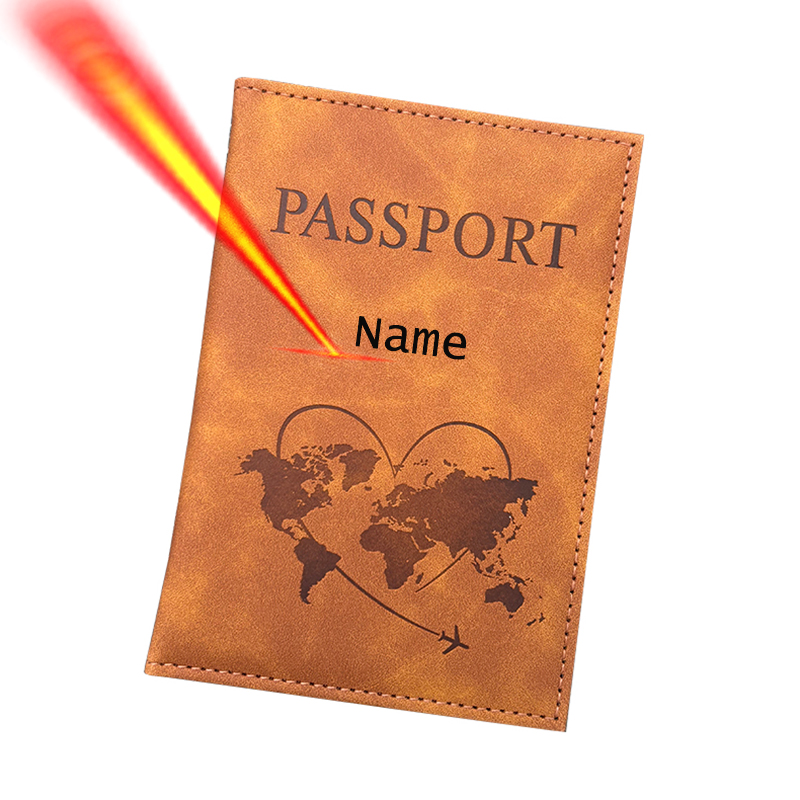 Leather Passport Cover - Porta passaporto con nome personalizzato Portafoglio